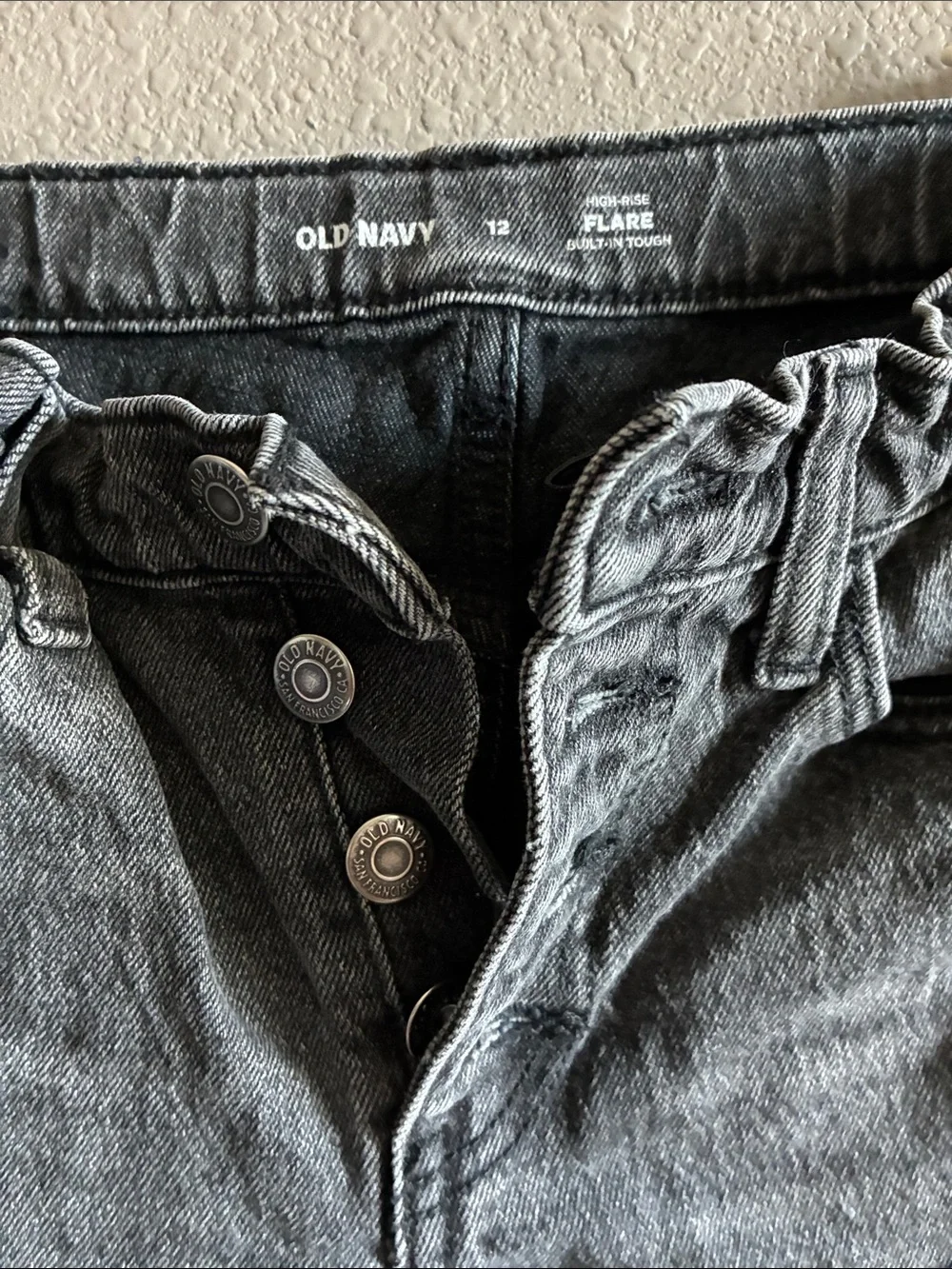 Old Navy Kids Gray Button-Front Flared Jeans